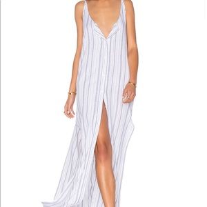 Bella Dahl button front maxi dress in navy & white